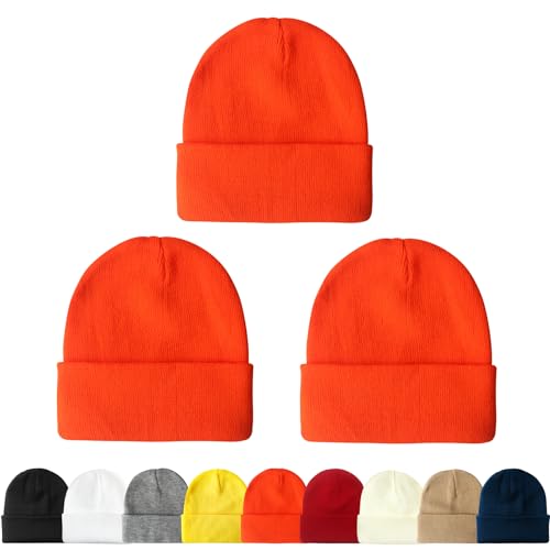 NPQQUAN 3 Packs Unisex Beanie Hats for Men Women Winter Knit Beanies