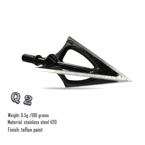Bgary Broadheads 100 Grain Fixed Blades Archery Broadheads for Crossbow Recurve Bow and Compound Bow 12 Pcs Black