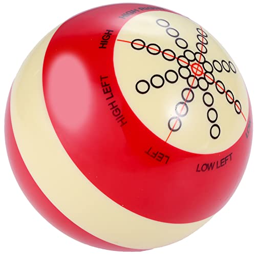 Professional Billiard Cue Ball - AAA-Grade Resin Practice Training Ball, 2-1/4 inch, 6 oz, Red & White