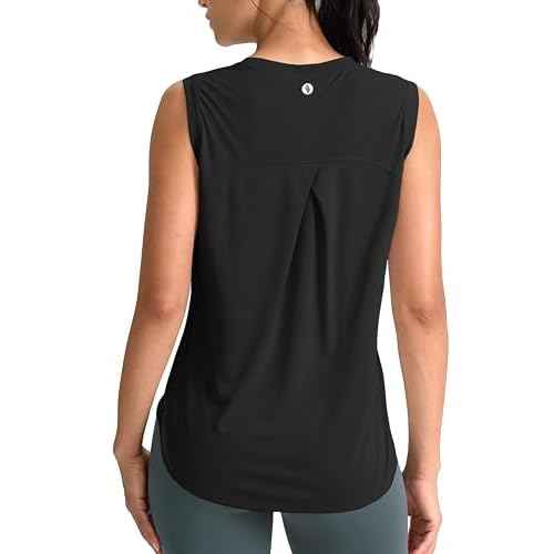 SANTINY Women's Sleeveless Workout Tops Breathable Lightweight Active Tennis Yoga Shirts Athletic Running Tank Tops for Women