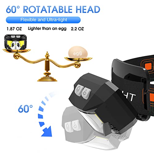 Rechargeable LED Headlamp Flashlight 3 Pack, Bright Camping Headlights, Waterproof, 8 Modes