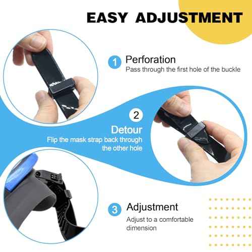 Universal Silicone Replacement Mask Strap 2-Pack, Adjustable Scuba Diving Snorkel Swim Goggles Headband, Comfortable Fit for Water Sports