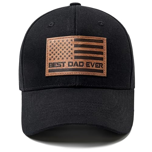 Best Dad Ever American Flag Dad Hat - Black One Size Fathers Day Gift