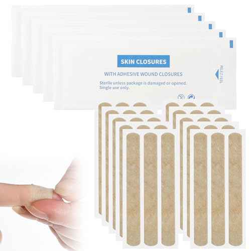 Wound Closure 0.48" x 4" Breathable Steri Strips Adhesive Skin Laceration Closures Strip for Closing Minor Cuts & Wounds 30 Count