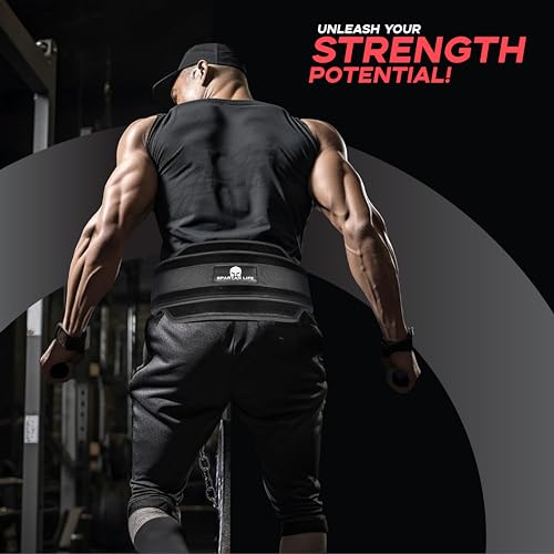 Victorbudo USA Dip Belt for Weightlifting, Weighted Belt with Chain for Pullup, Gym Lifting Belt for Powerlifting, Squat, Bodybuilding, Heavy Duty Steel, Workout Belt with Comfortable Neoprene Support