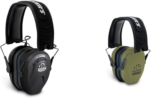 Walker's Razor Compact Electronic Youth/Women's 23dB NRR Noise-Canceling Hearing Protection Muff, 2 AAA Batteries Included