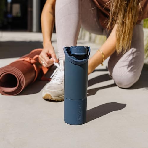 Insulated 25oz Water Bottle with Leakproof Silicone Straw - BPA-Free Stainless Steel Drinkware