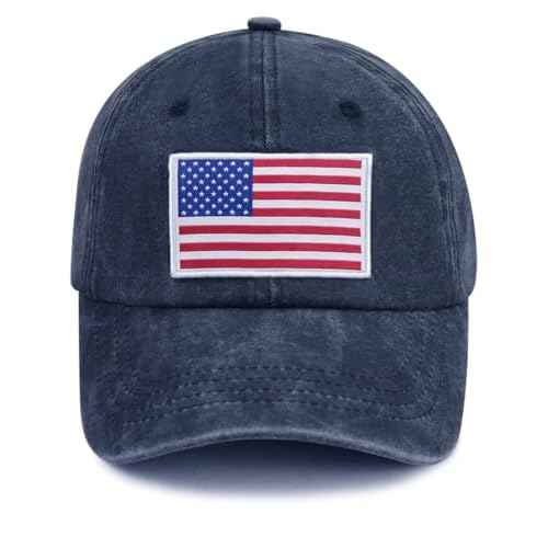 American Flag Hat for Men Women, Funny Adjustable Cotton Baseball Cap