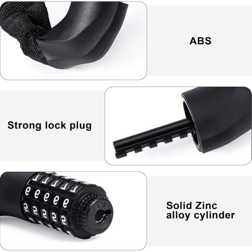 Heavy Duty Bike Chain Lock 3.2ft 5-Digit Combination Anti-Theft Bicycle Lock