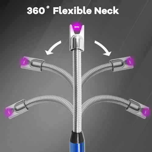 3 Pack Candle Lighter Electric Rechargeable Arc Windproof Lighters Flexible Neck Long Rotate 360 Plasma Lighter USB Flameless Lighters Candles Grill BBQ