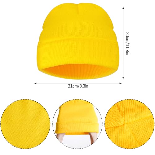3Pcs Halloween Costume Accessories, Vintage Steampunk Goggles Yellow Beanie Hat Black Gloves Set for Halloween Cosplay Party