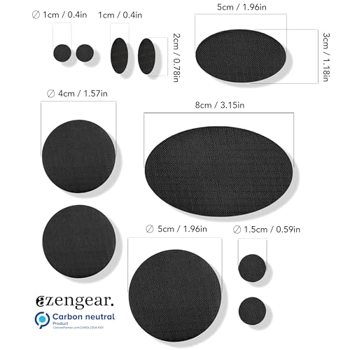 aZengear Repair Patches - Waterproof, Self-Adhesive, Tear-Cold-Heat-Resistant Polyester Fabric to Fix Down Jacket, Puffer, Snowsuit, Shoe, Tent, PVC, Clothing, Upholstery (Black)