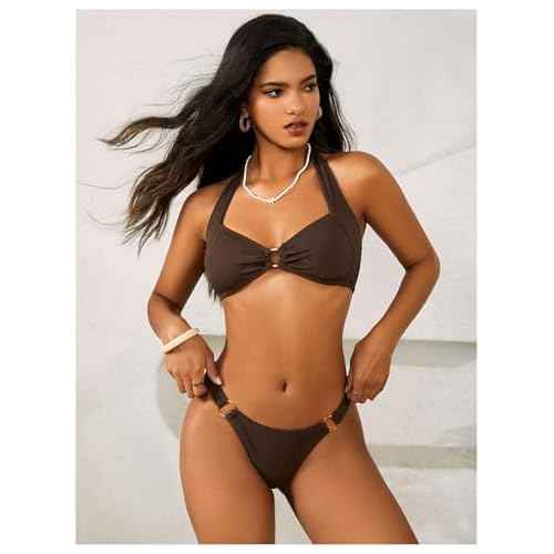 MakeMeChic Halter Bikini Sets for Women Sexy Micro Bikini Bathing Suit Two Piece Swimsuits 2025