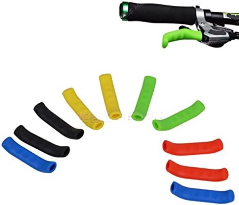 Anti-Slip Shock-Absorbing and Comfortable Brake Handle Silicone Sleeve Universal Brake Lever Protection Cover for Road Bike and MTB，2 Pairs (Yellow)