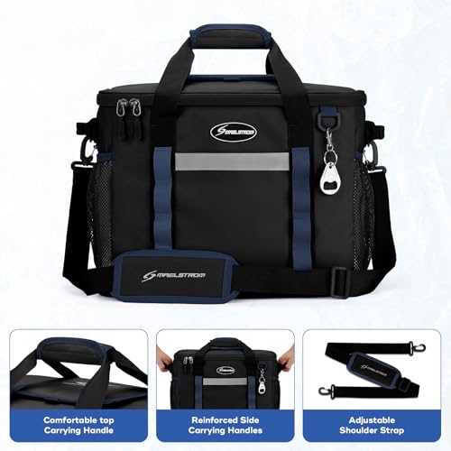 Maelstrom 55 Can Soft Cooler Bag with Flip-Top - Black, Insulated Beach Cooler