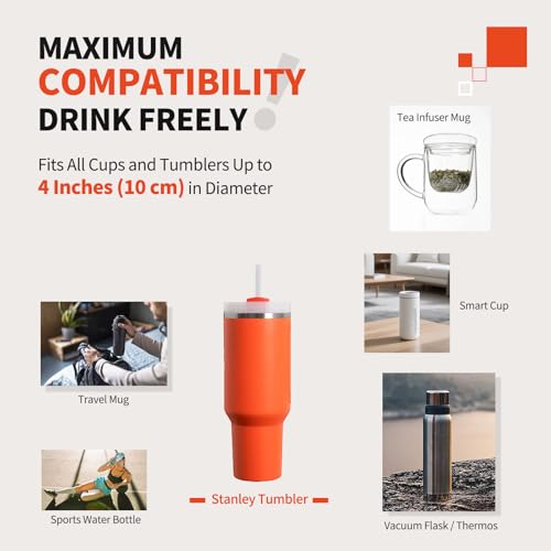 Treadmill Cup Holder Water Bottle Holder with Two Adjustable Straps, Armrest Organizer Universal Crossbar Drink Holder for Stroller, Bike, Wheelchair, Golf Cart, Walker