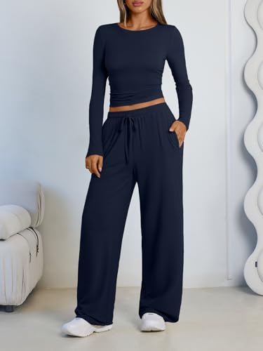 Women’s Lounge Sets 2026 Fall Fashion Sweat Suit X-Small Navy
