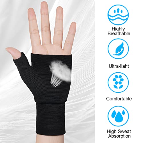 AOOWU Wrist Brace with Thumb Support 2 Pack - Breathable Compression Hand Supports for Men & Women (Size M)
