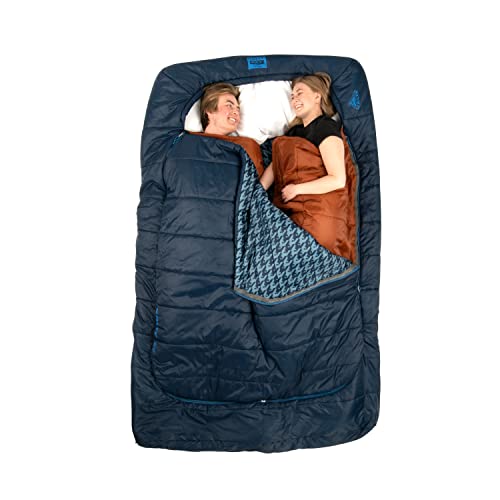 Kelty Tru.Comfort Doublewide 2P 20 Degree Sleeping Bag, Two Person, Synthetic Fill, Couples & Family Camping, Overlanding – Removable Blanket, Wider Than Queen Sized Bed, Updated 2023 (Pageant Blue)