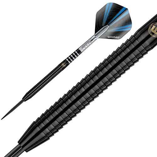 WINMAU Sabotage Onyx 22g bis 26g Profi Wolfram Steeltip Dartpfeile Set mit Flights und Sch?fte