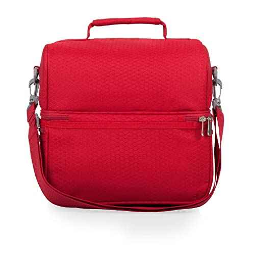 PICNIC TIME NCAA Nebraska Cornhuskers Pranzo Lunch Bag - Insulated Lunch Box with Picnic Set - Lunch Cooler Bag