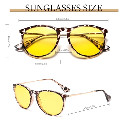 Night Vision Driving Glasses for Women - White Tortoise Frame