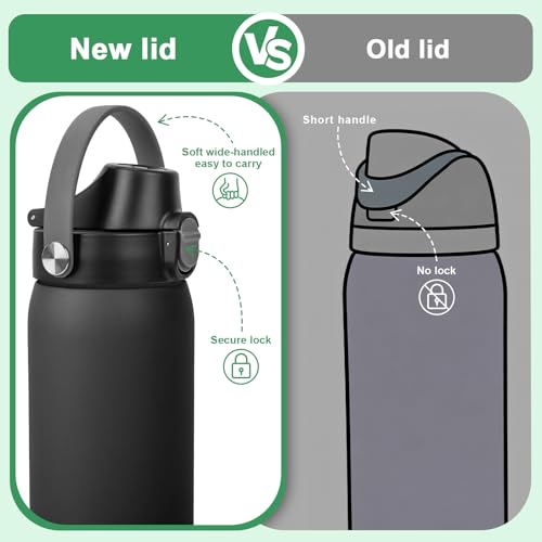 Black Lid Replacement for Owala Freesip & Kids Bottles 16oz-40oz, Leak-Proof