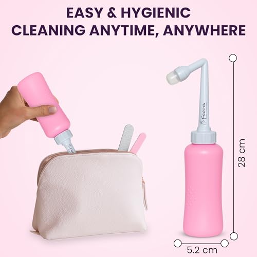 Portable Bidet for Travel 500ml (17oz), Large Capacity Peri Bottle, Compact, Easy-to-Use, Leak-Resistant Travel Bidet Made from ABS Plastic, Feminine Hygiene for Comfort and Freshness