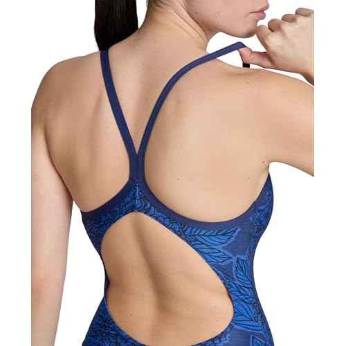 ARENA Women's Hydrangea Bouquet Lightdrop Back One Piece Swimsuit Chlorine Resistant Swimwear for Swim Competition Training