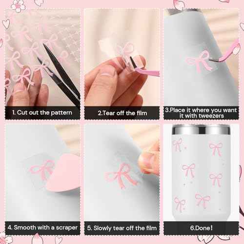 2 Pcs UV DTF Tumbler Wraps Transfer Stickers Tumbler Decals with Tweezers and Scraper Vinyl Stickers