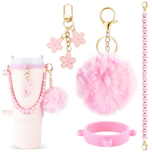 Pink Water Bottle Accessories Set for Owala & Stanley Cups - Ac-Pink
