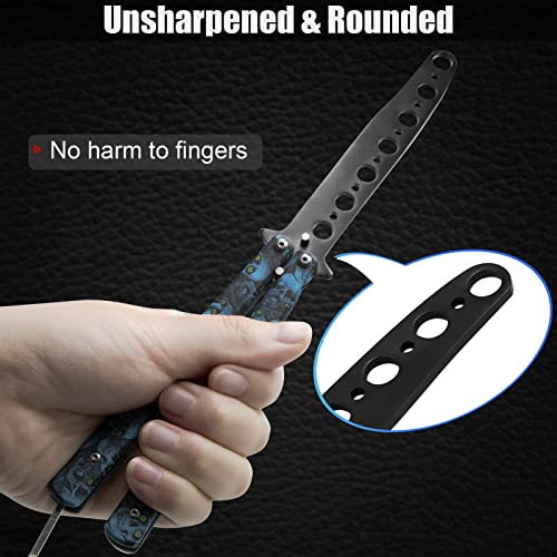 Unsharpened Skull Balisong Trainer for Flipping Practice - Stainless Steel