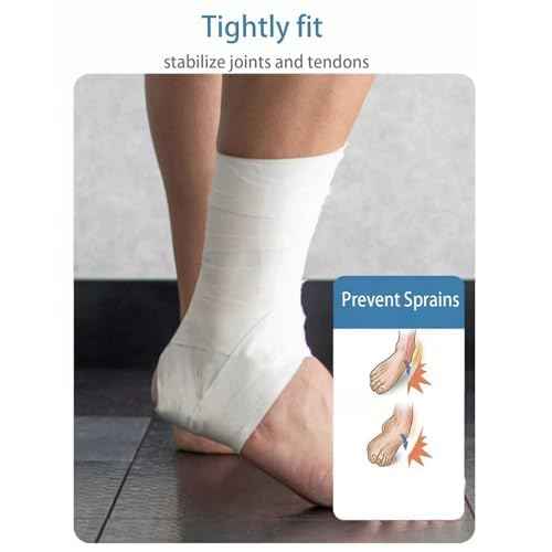 Athletic Tape White Sports 1.5 Inch 30 Feet Tearable Support for Wrist Finger Ankle Turf Football 1 Roll