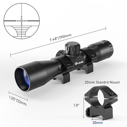UUQ 4X32 Compact with Rangefinder Reticle - 20mm Mount