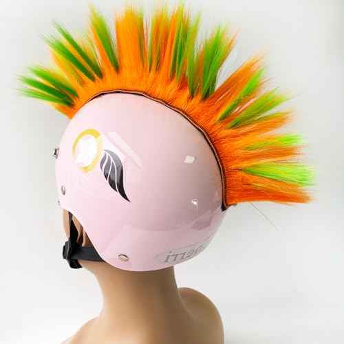 Mohawk for Helmet Decoration Helmet Hawk Accessories 1PC for Motorcycle Bicycle Ski Hair Patches Reusable Design(Helmet Not Included)