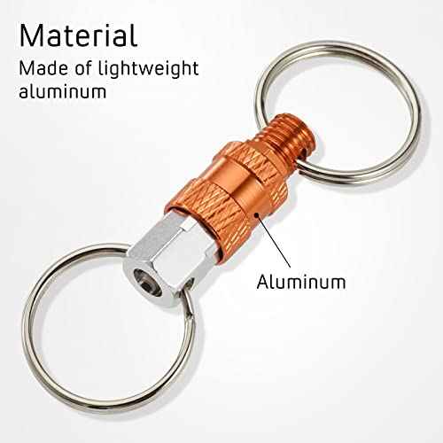 Quick Release Keychain Detachable Key Ring Pull Apart Keychain w/ 2 Split Ring Detachable Key Chain Key Attachment