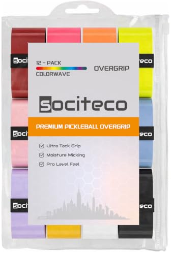 Pickleball Overgrip Tacky Grip Tape 12-Pack - Colorwave Variation