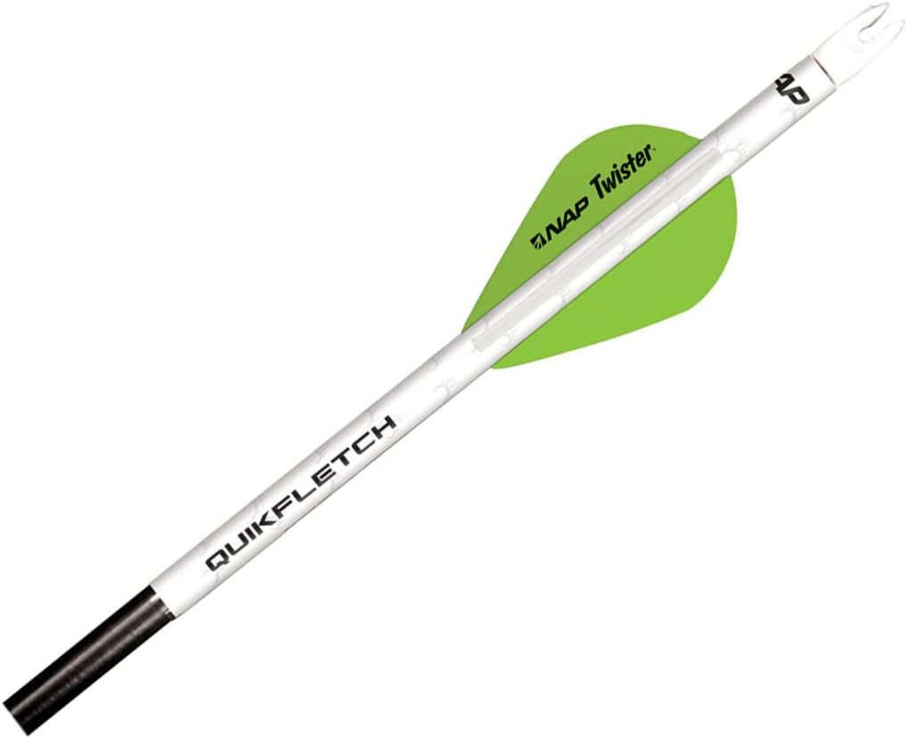 New Archery Products Quikfletch Twister 2" 3-Vane Stabilizing Fletching for Increased Accuracy of Compound Bow Arrows & Crossbow Bolts - 6 Pack