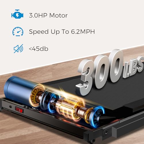 AoraPulse Portable Foldable Treadmills for Home, Small Folding Treadmill for Home Office with 300 LBS Capacity, Walking Running Exercise Electric Compact Treadmill with LED Display