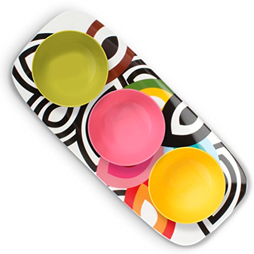 French Bull Rectangular Melamine Platter - Foli Design, 19 Inch, Shatterproof & Dishwasher Safe