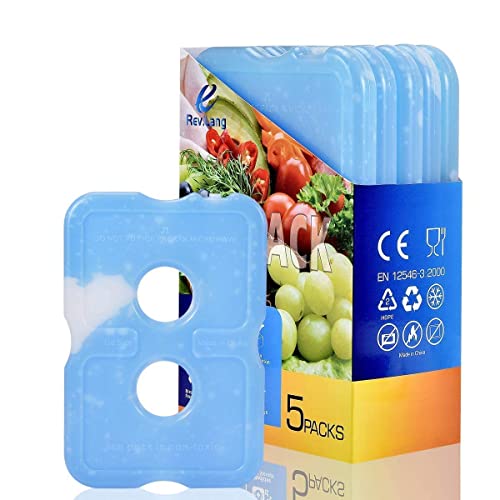 Reusable Slim Ice Pack Brick 2 Hole Freezer Cooler Set - Long Lasting