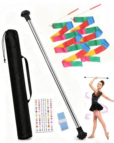 30-Inch Stainless Steel Twirling Baton for Kids & Adults with Ribbons & Grip Tape