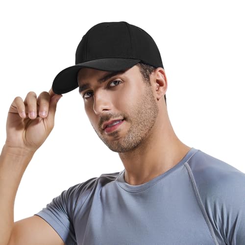 6 Panel Stretch Full Closed Baseball Caps Men's Blank Fitted Cap Curved Brim Elastic Closed Back Hat Q2426