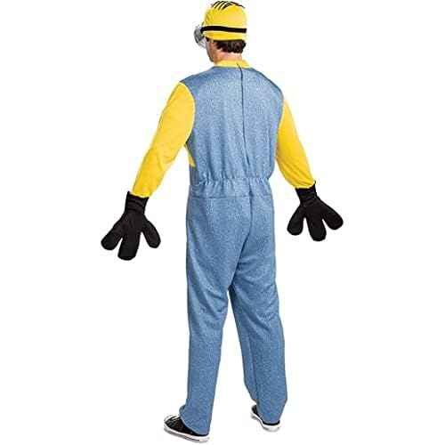 Disguise Men Stuart Adults, Official Minions Costume Jumpsuit Outfit with Goggles and Hat