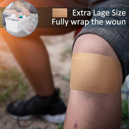 Geiserailie 30 Pcs Flexible Extra Large Adhesive Bandages 5" x 3" Sterile Fabric Adhesive Bandages with Non Stick Pad, Latex Free for Wound Care