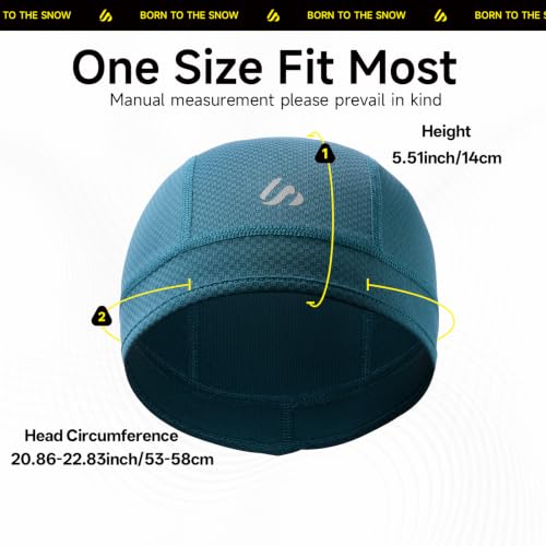 3-Pack Comfortable Skull Cap Cooling Helmet Liners for Men Women - Black Green Blue