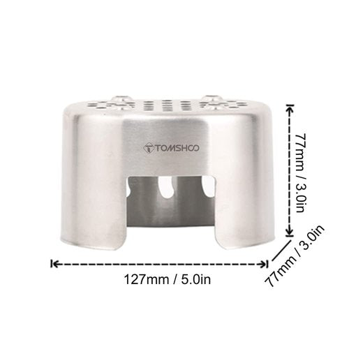 HUIOP Portable Stove, Stainless Steel Canteen Cup Stand for Wood Burning, Outdoor Camping Hiking Picnic BBQ