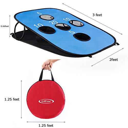 G4Free Portable Collapsible Cornhole Game Set - Red & Blue - Beach & Outdoor Games