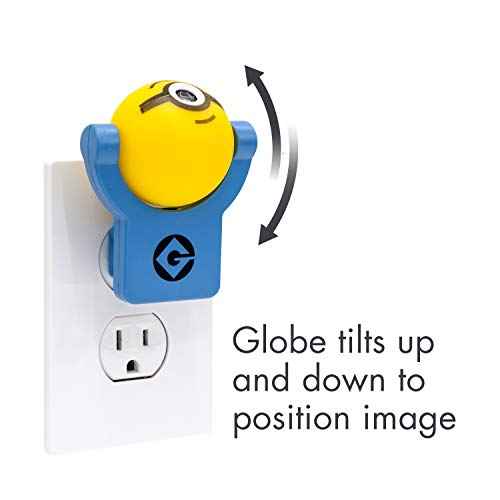 Minions Projectables Plug-in Night Light, Despicable Me, for Kids, Collector¡¯s Edition, Light Sensing, Project Image on Ceiling, Wall, or Floor, 42029 , Yellow