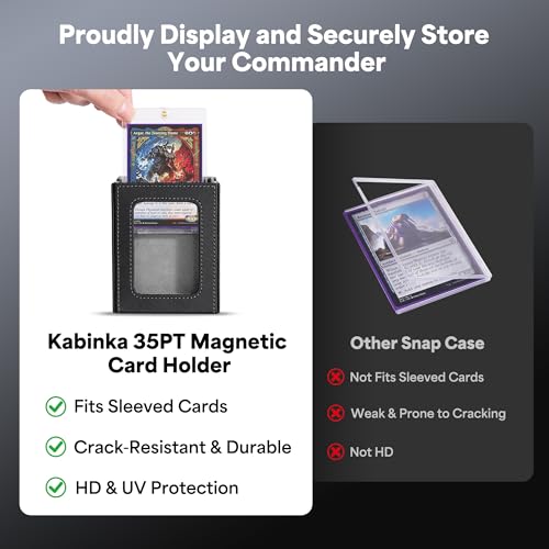 Kabinka Black Commander Deck Box for MTG with Handle, Secure Card Storage